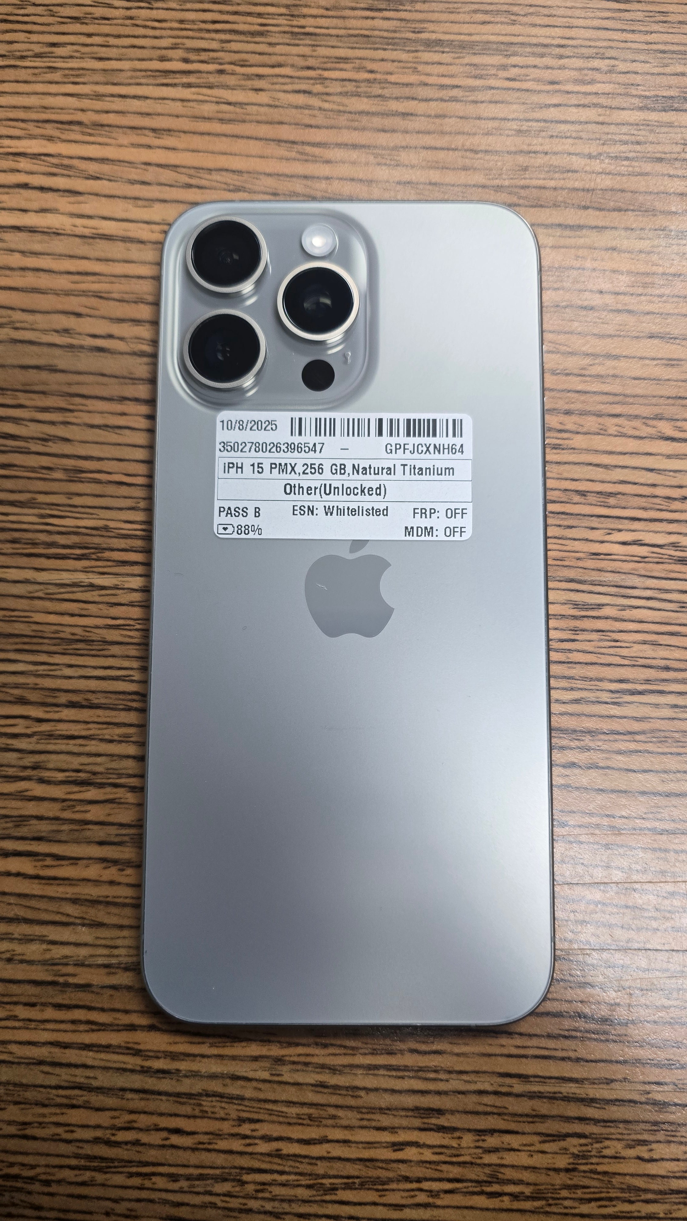 iPhone 15 Pro Max 256GB - Natural Titanium